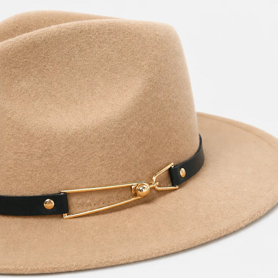 La boîte à chapeaux Chapeau Fedora Homme - en Feutre avec Ceinture Cuir, Style Eglise