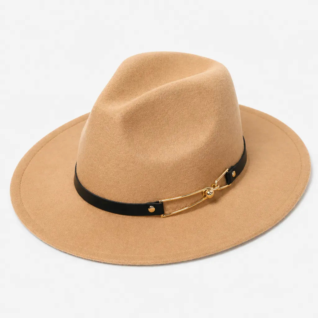 La boîte à chapeaux Chapeau Fedora Homme - en Feutre avec Ceinture Cuir, Style Eglise