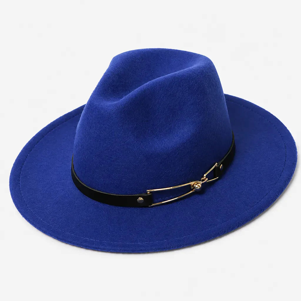 La boîte à chapeaux Chapeau Fedora Homme - en Feutre avec Ceinture Cuir, Style Eglise