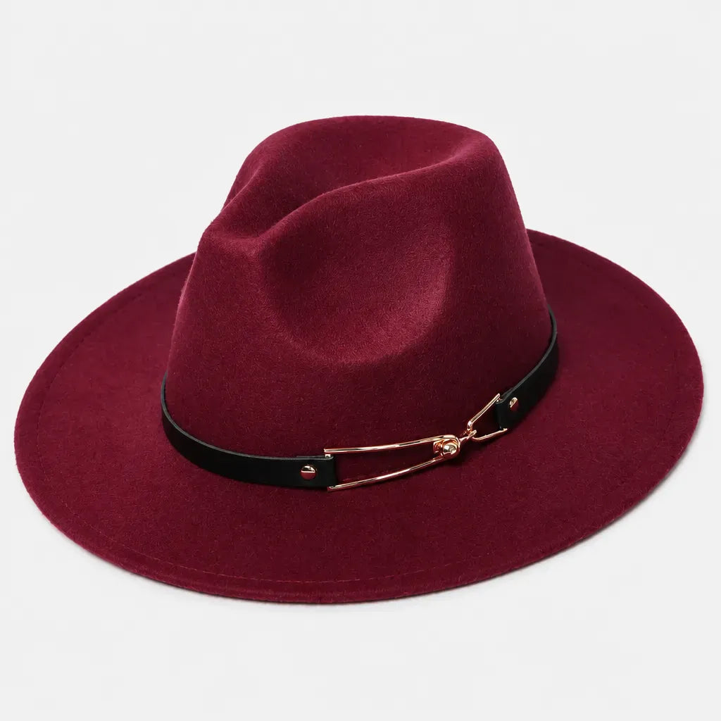 La boîte à chapeaux Chapeau Fedora Homme - en Feutre avec Ceinture Cuir, Style Eglise