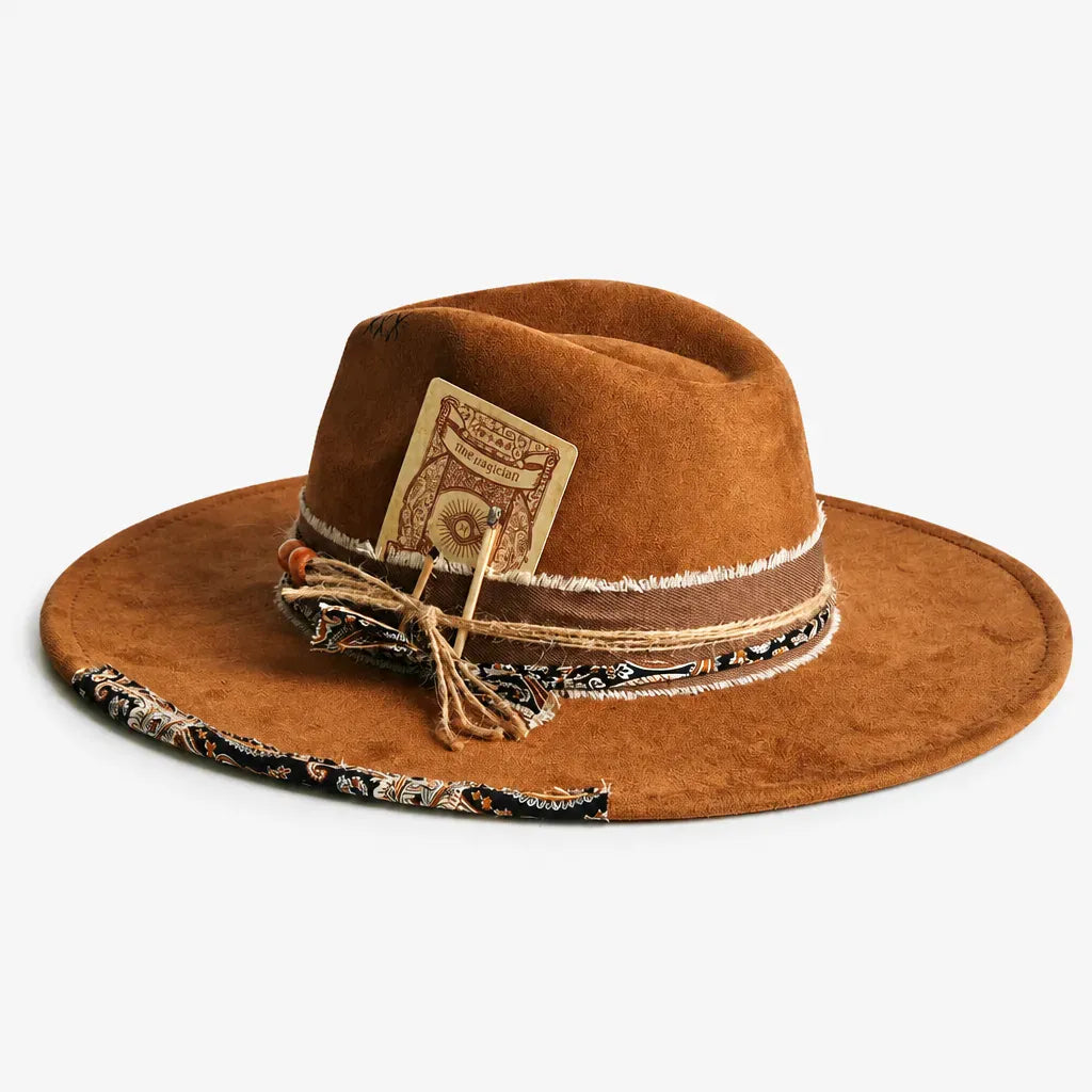 La boîte à chapeaux Chapeau Femme en Feutre - Colorblock Large Bord Western