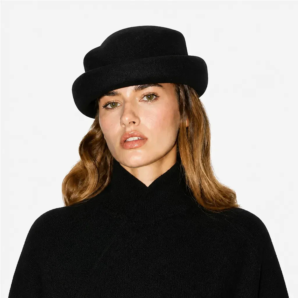 La boîte à chapeaux Chapeau Femme Mariage Chic - Laine Beret Fedora Elegant