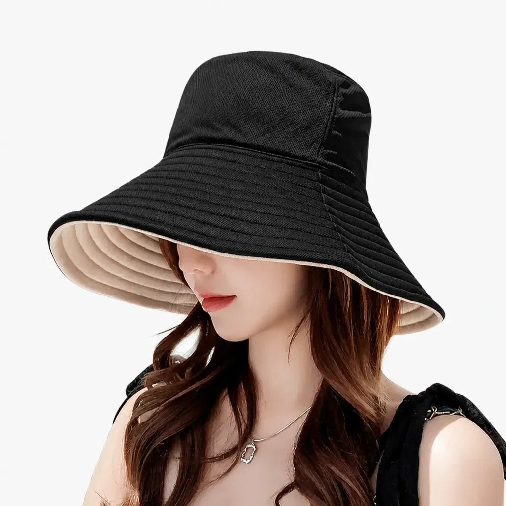 La boîte à chapeaux Chapeau Femme Soleil - Bob Reversible Panama Plage