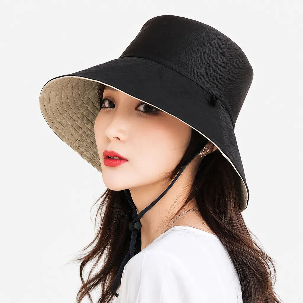 La boîte à chapeaux Chapeau Femme Soleil - Bob Reversible Panama Plage
