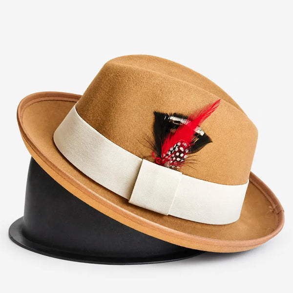 Chapeau Feutre Homme - Plume Style Gentleman Vintage
