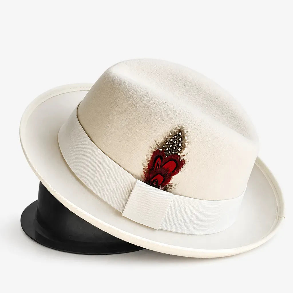 La boîte à chapeaux Chapeau Feutre Homme - Plume Style Gentleman Vintage