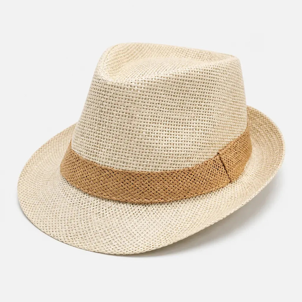 La boîte à chapeaux Chapeau Paille Trilby Homme - Effiloche Respirant Style Jazz