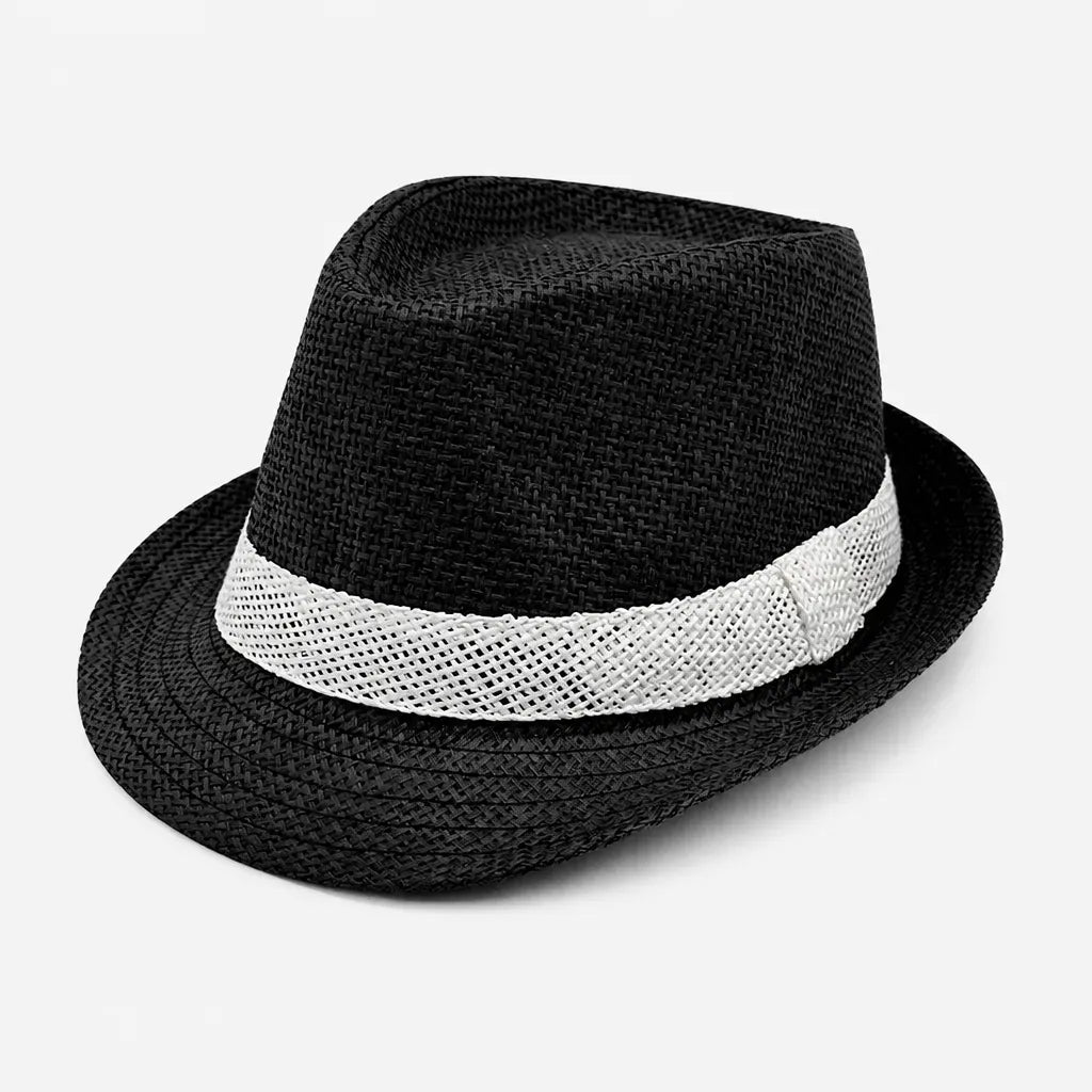 La boîte à chapeaux Chapeau Paille Trilby Homme - Effiloche Respirant Style Jazz