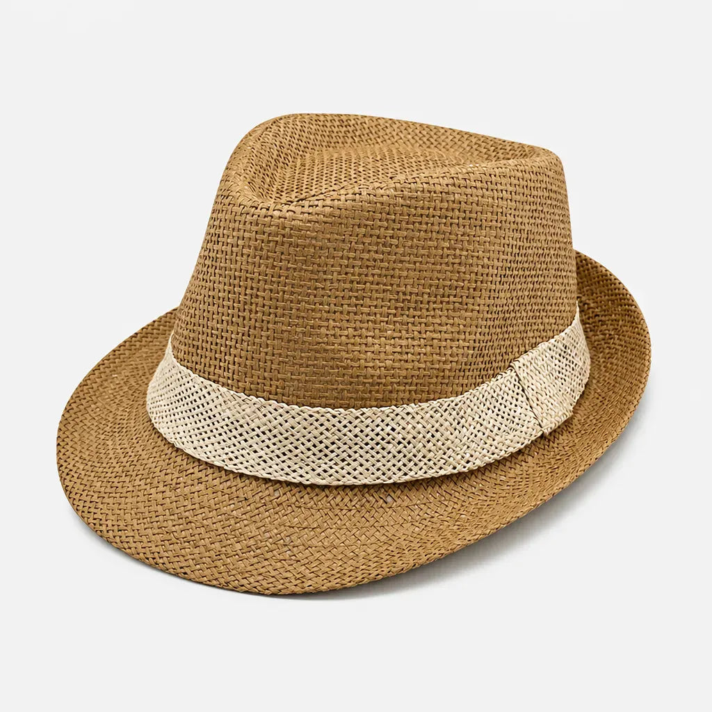 La boîte à chapeaux Chapeau Paille Trilby Homme - Effiloche Respirant Style Jazz