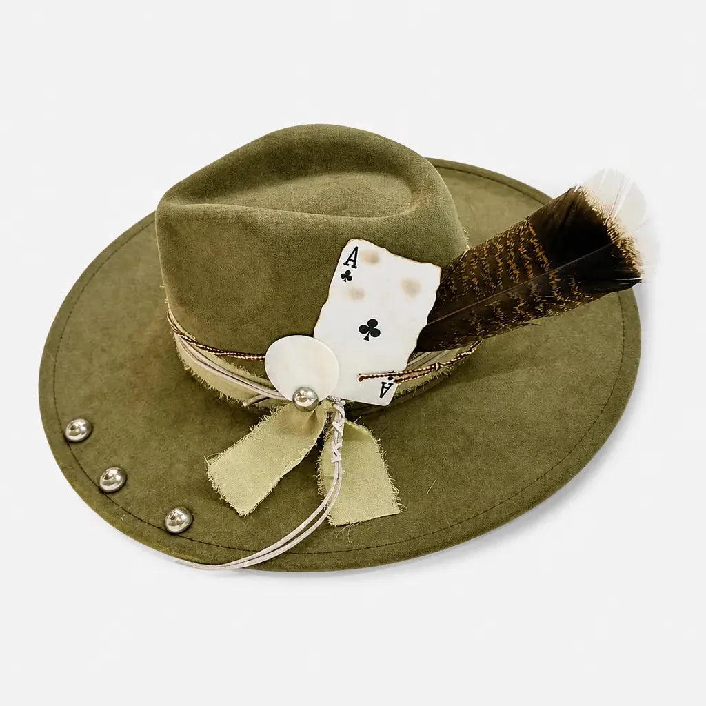 La boîte à chapeaux Chapeau Plume - Fedora Large Bord Retro Style Jazz et Western