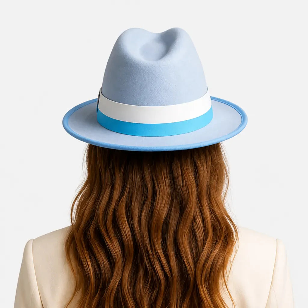 La boîte à chapeaux Chapeau Retro Femme - Caramel Bord Courbe avec Noeud