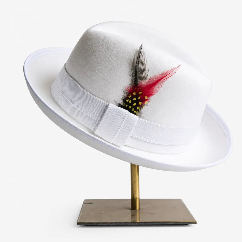 La boîte à chapeaux Chapeau Retro Femme - Caramel Bord Courbe avec Noeud