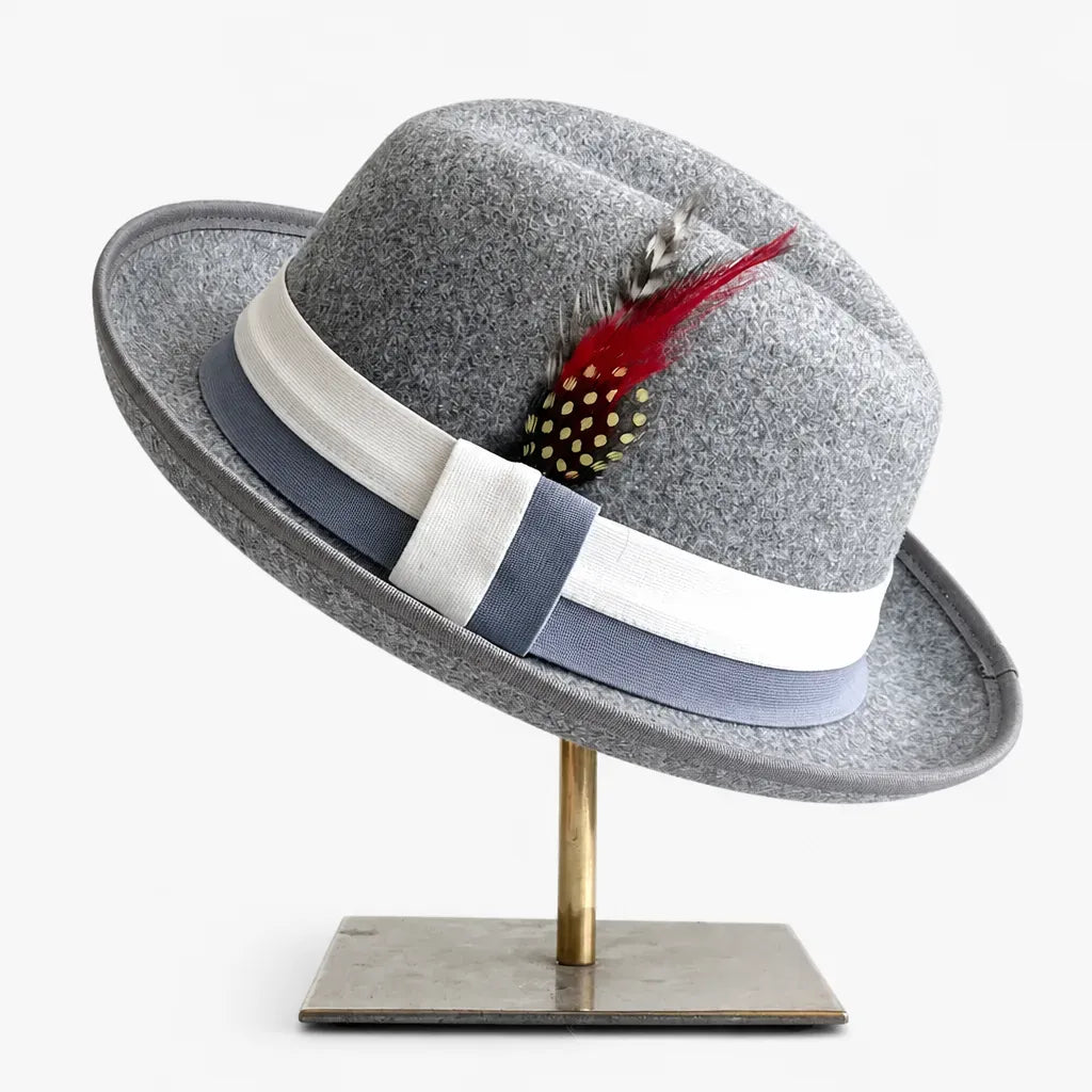 La boîte à chapeaux Chapeau Retro Femme - Caramel Bord Courbe avec Noeud