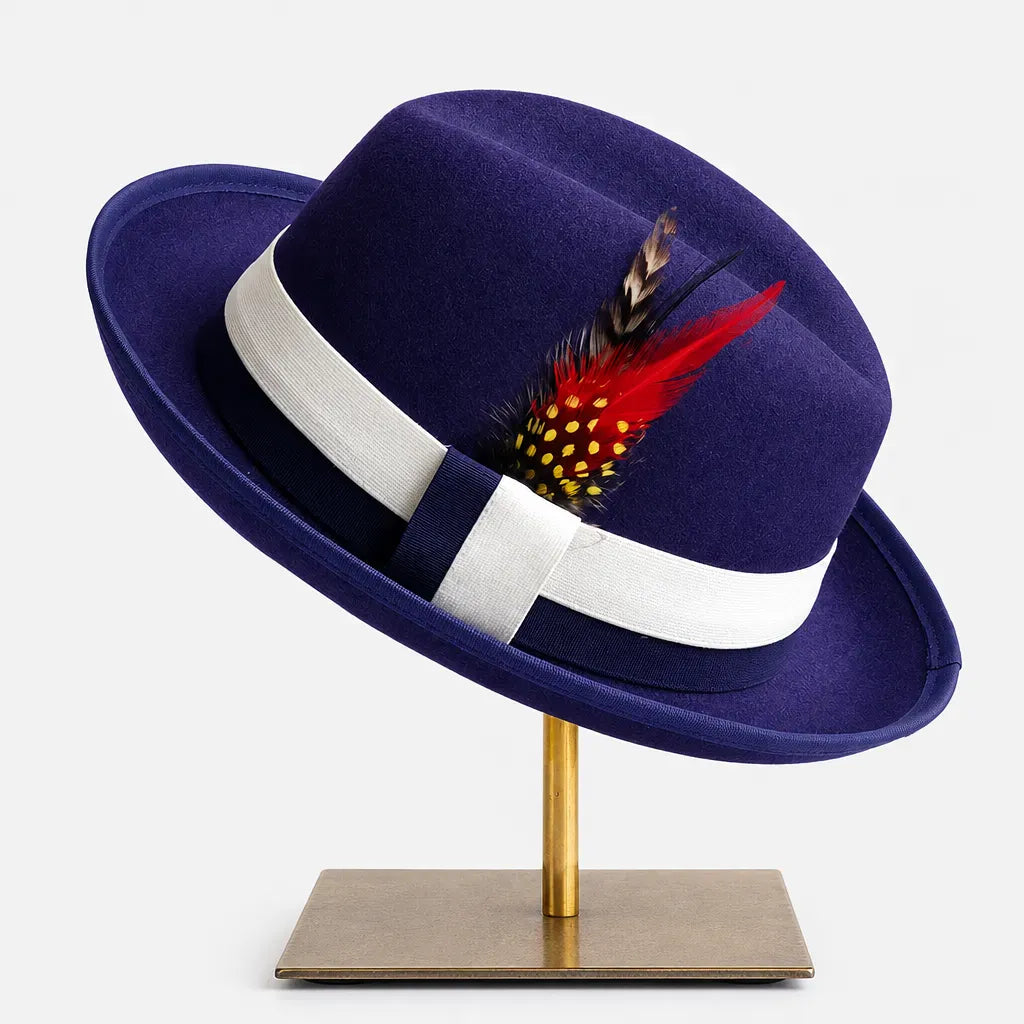La boîte à chapeaux Chapeau Retro Femme - Caramel Bord Courbe avec Noeud