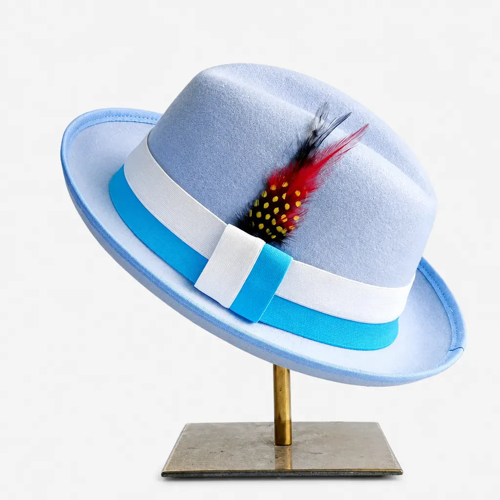 La boîte à chapeaux Chapeau Retro Femme - Caramel Bord Courbe avec Noeud