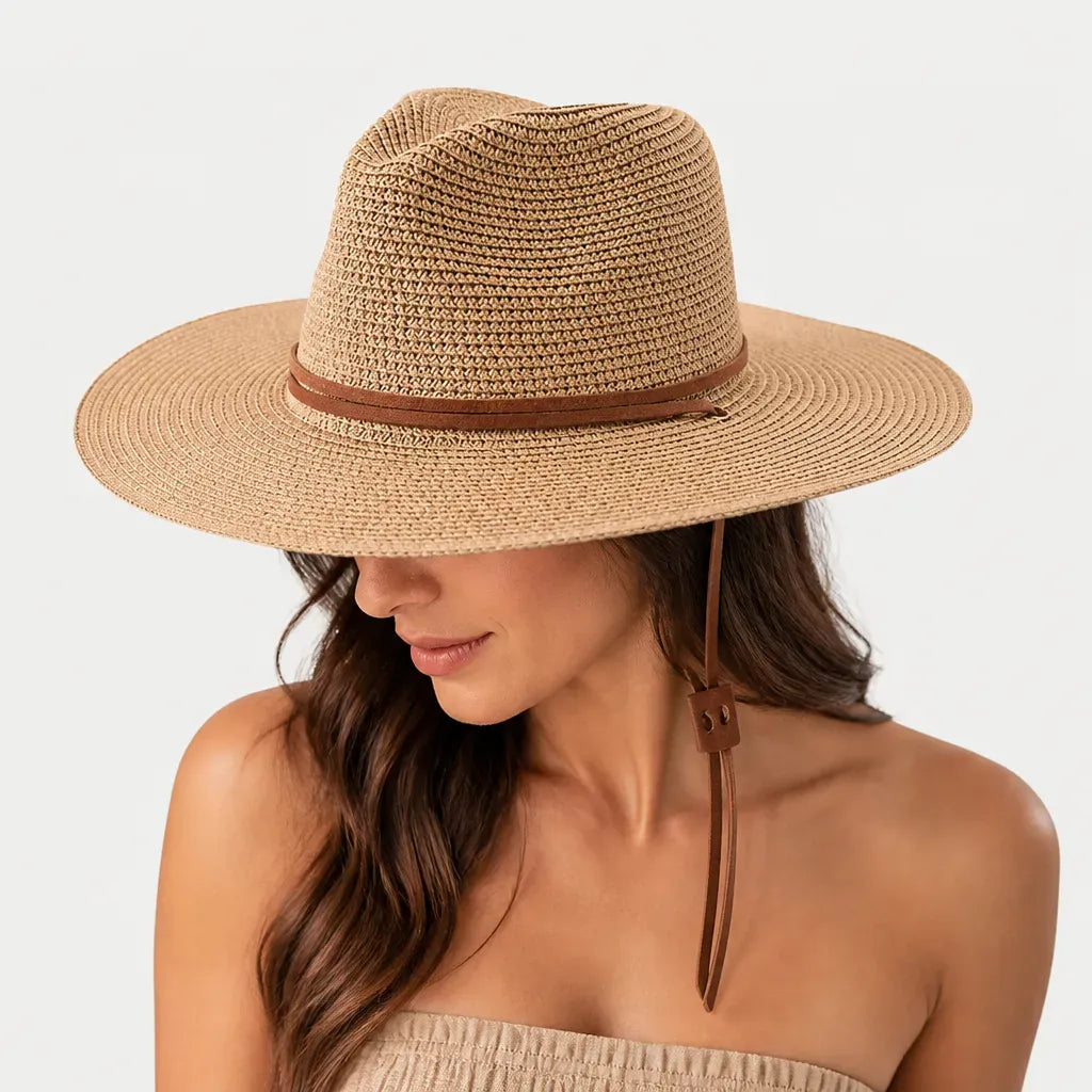 La boîte à chapeaux Chapeau Soleil Femme Grande Taille - Paille Souple Voyage