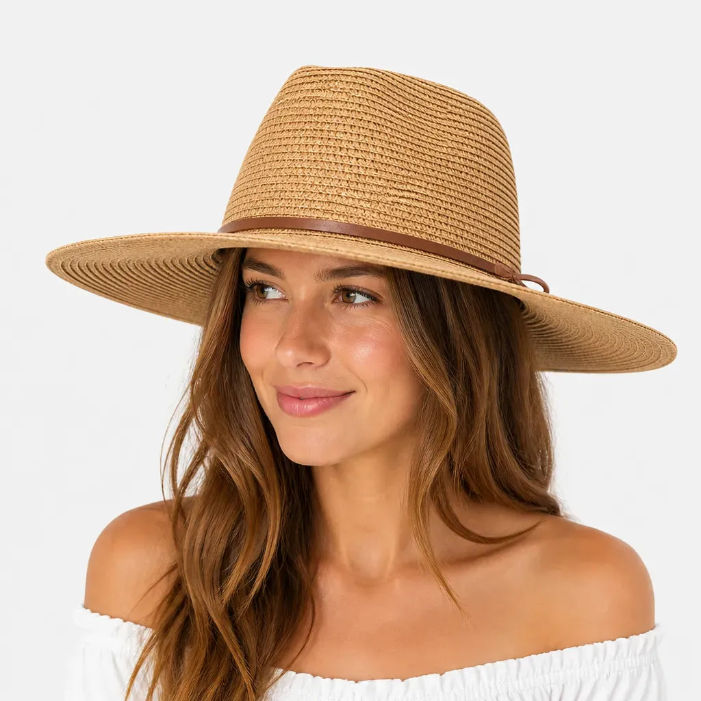 La boîte à chapeaux Chapeau Soleil Femme Grande Taille - Paille Souple Voyage