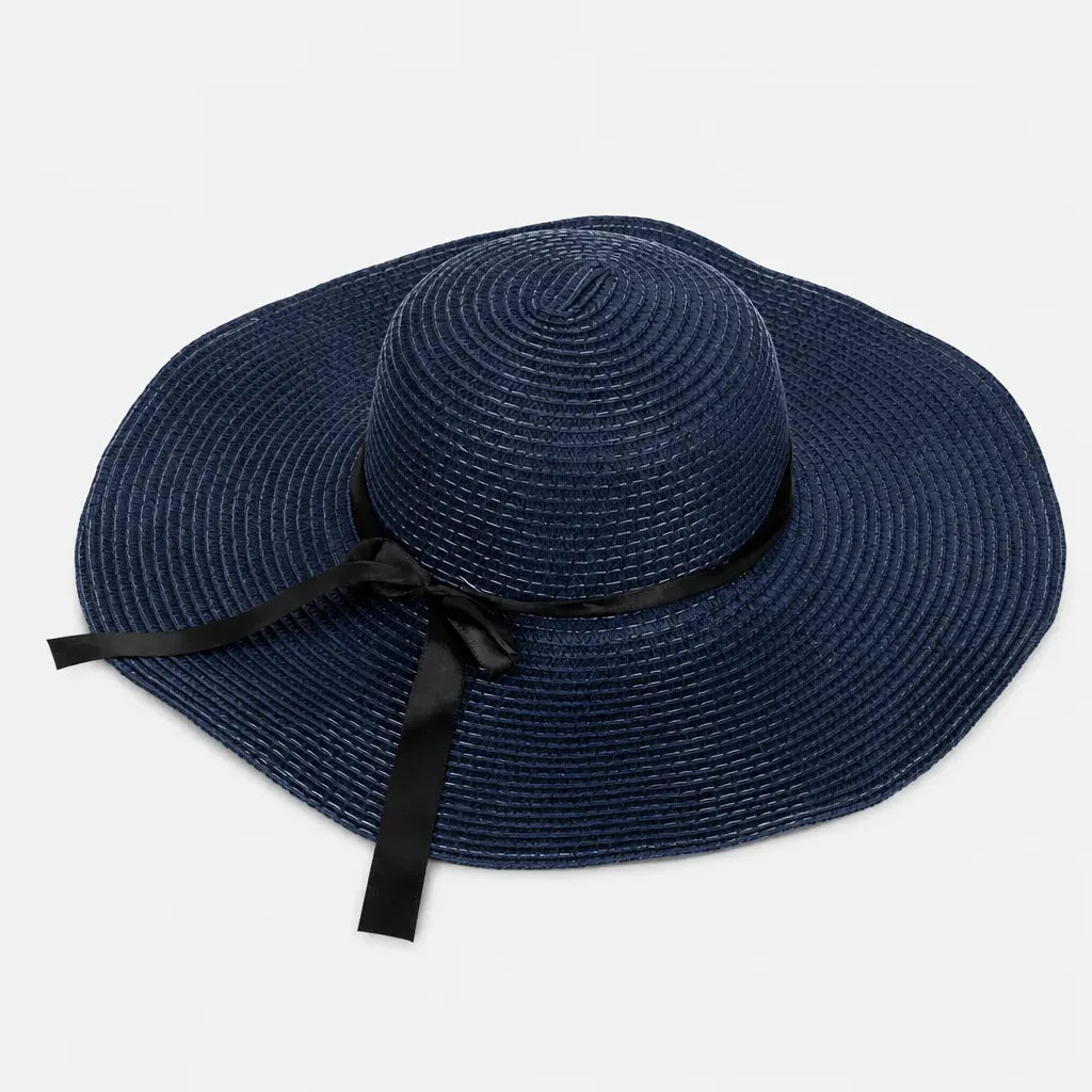 La boîte à chapeaux Chapeau Soleil Femme - Paille Pliable avec Noeud Ete