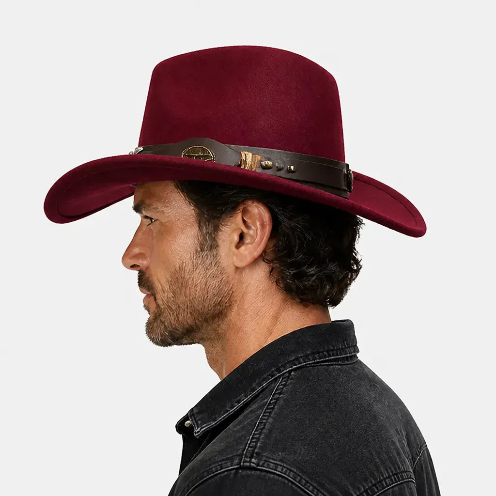 La boîte à chapeaux Chapeau Western Homme - a Ceinture en Cuir et Boucle Longhorn