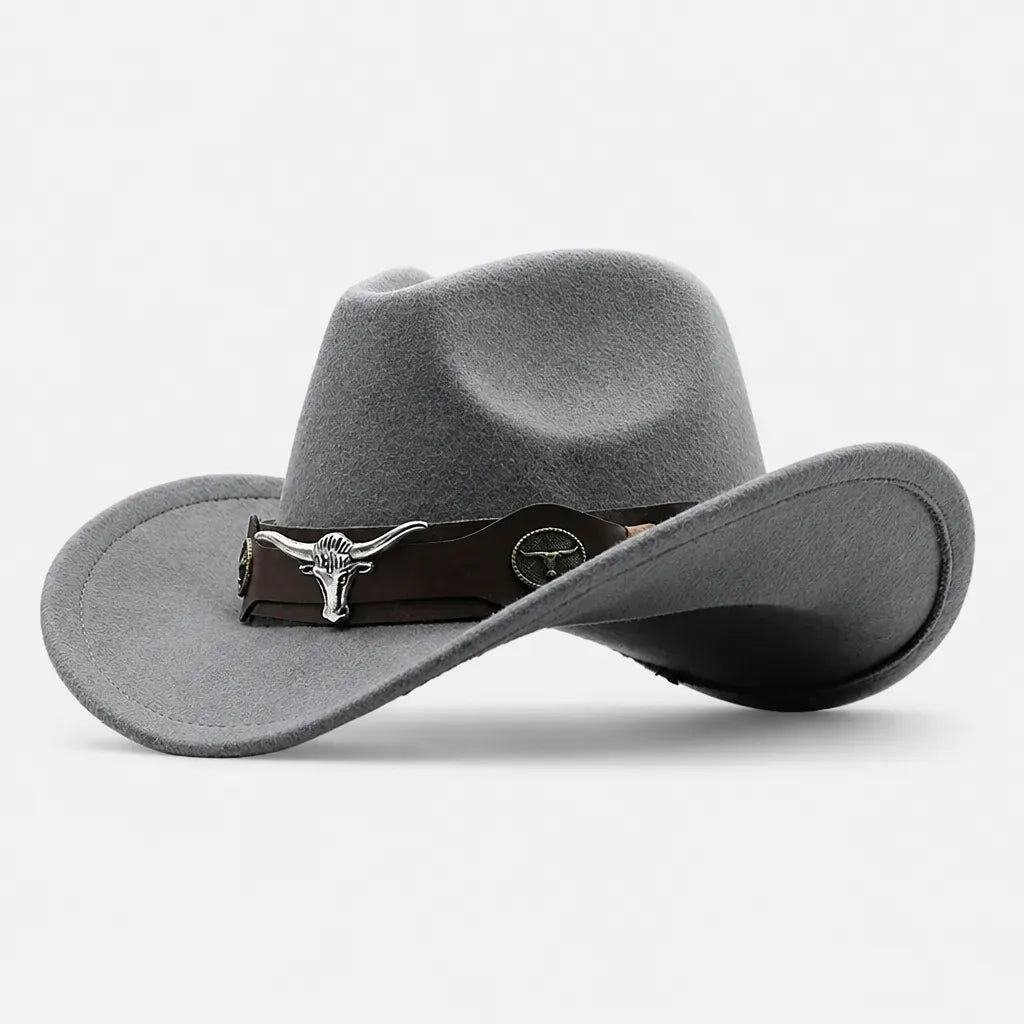 La boîte à chapeaux Chapeau Western Homme - a Ceinture en Cuir et Boucle Longhorn
