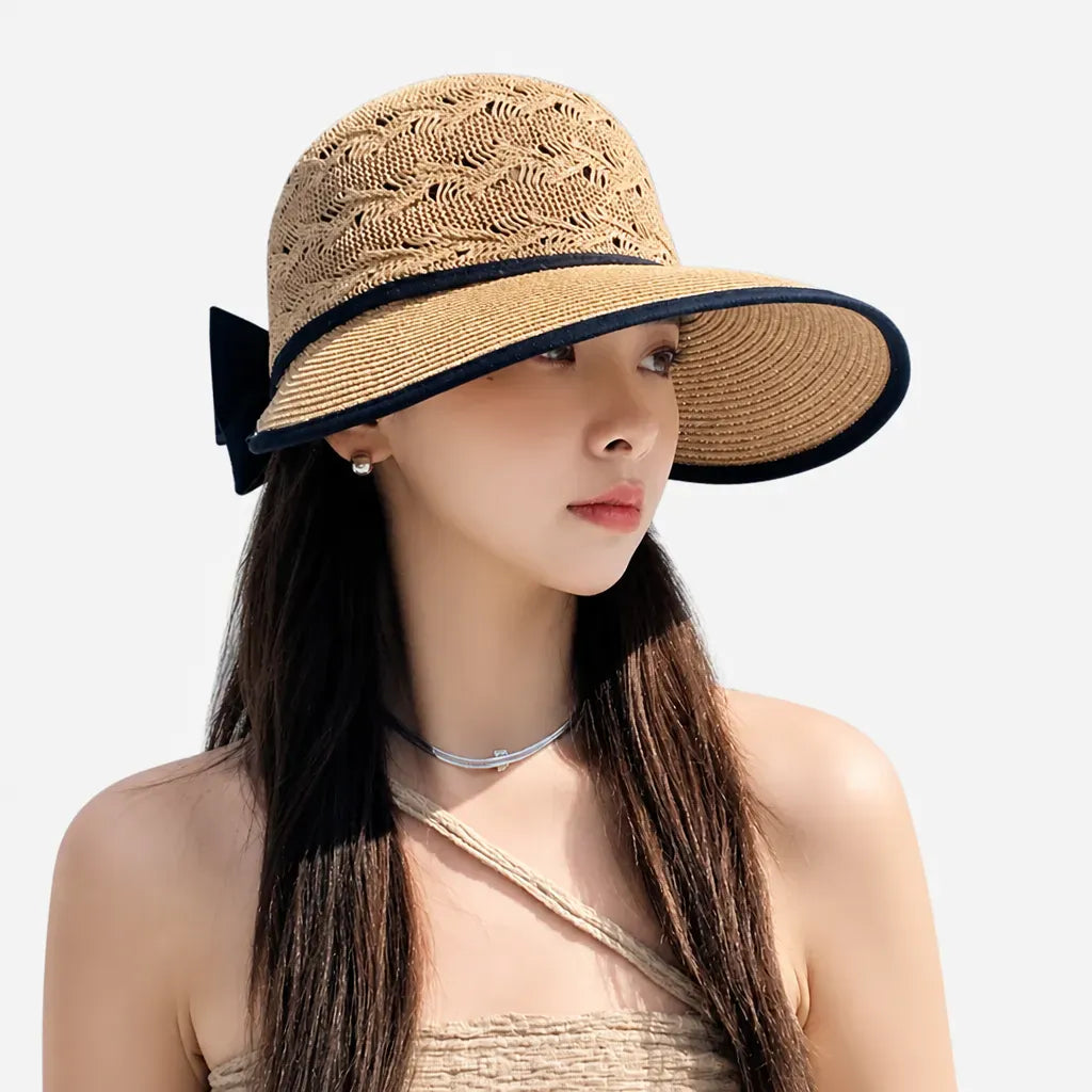 La boîte à chapeaux Chapeaux de Plage pour Femme - Paille Ruban Noeud Ete