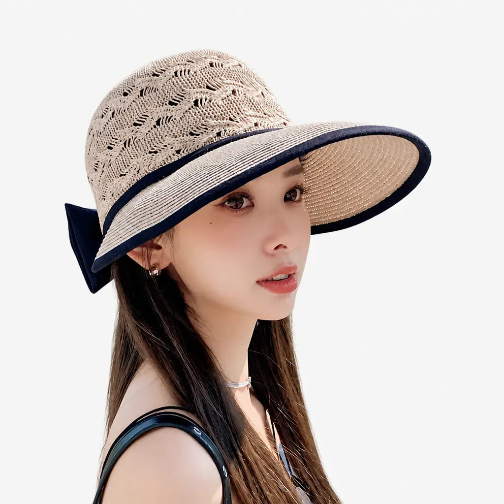La boîte à chapeaux Chapeaux de Plage pour Femme - Paille Ruban Noeud Ete