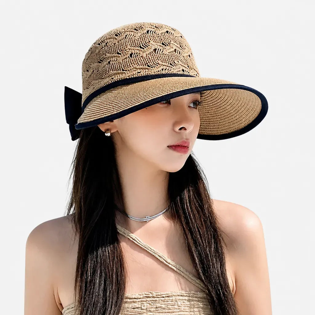 La boîte à chapeaux Chapeaux de Plage pour Femme - Paille Ruban Noeud Ete