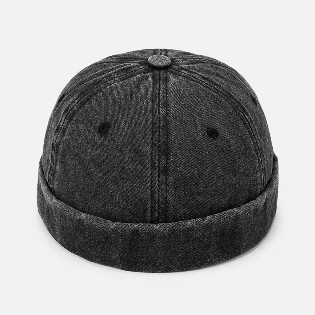 La boîte à chapeaux Docker Casquette - en Denim, Style Marin Ajustable