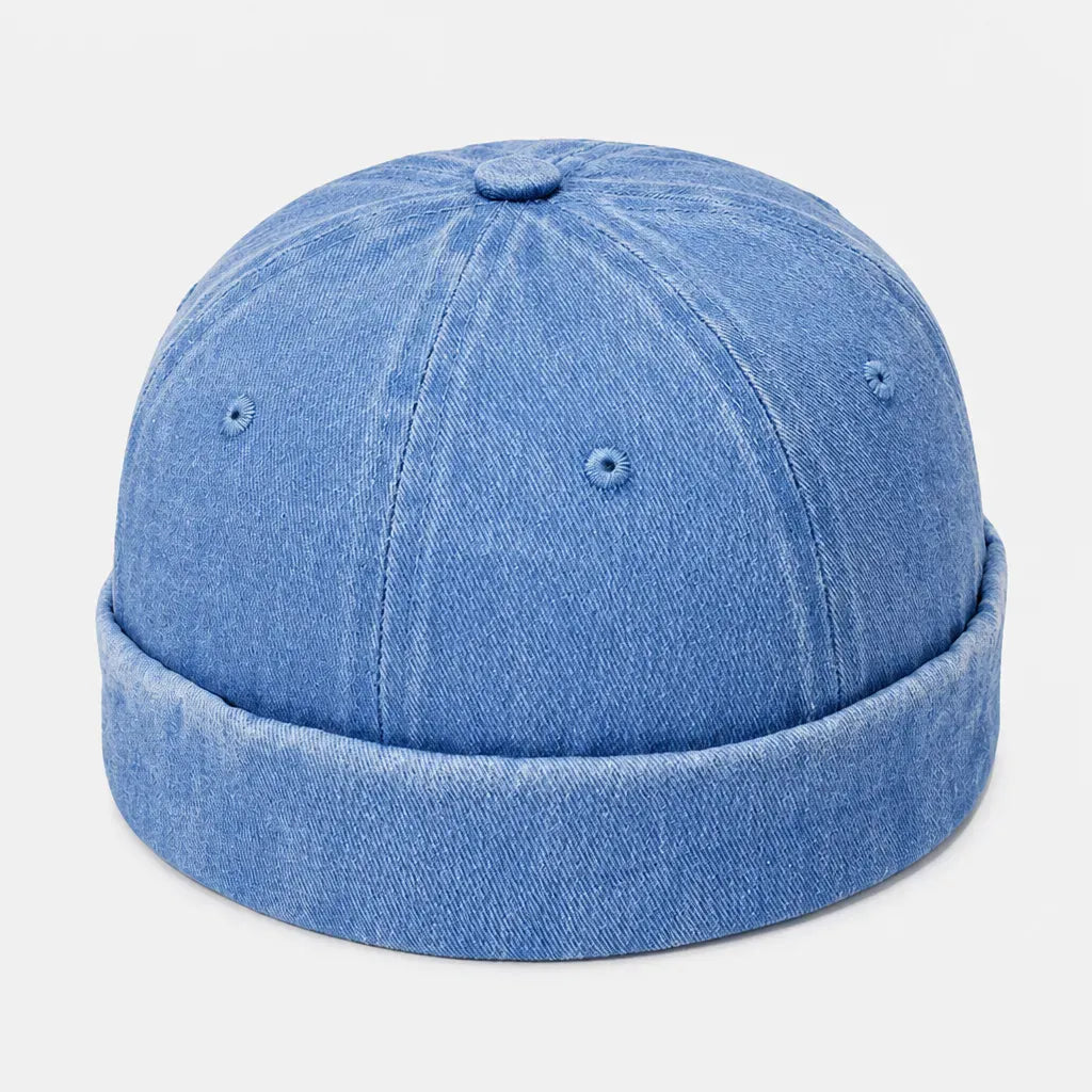 La boîte à chapeaux Docker Casquette - en Denim, Style Marin Ajustable