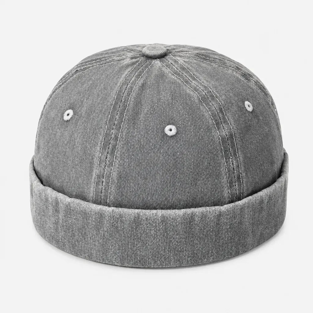 La boîte à chapeaux Docker Casquette - en Denim, Style Marin Ajustable