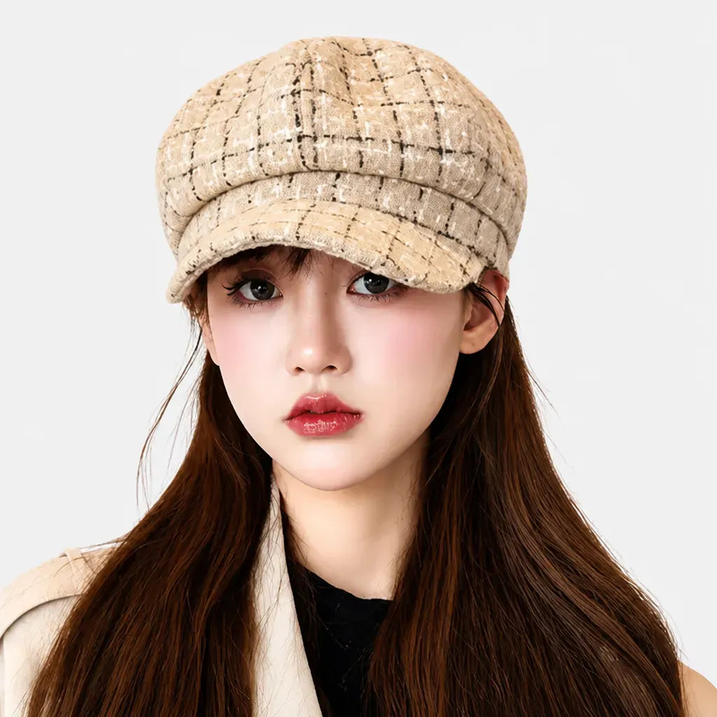 La boîte à chapeaux Gavroche Casquette Femme - Ecossaise Octogonale Retro