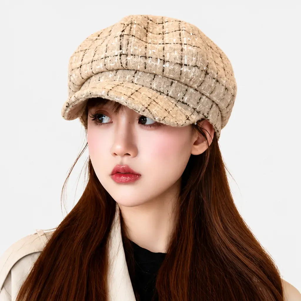 La boîte à chapeaux Gavroche Casquette Femme - Ecossaise Octogonale Retro