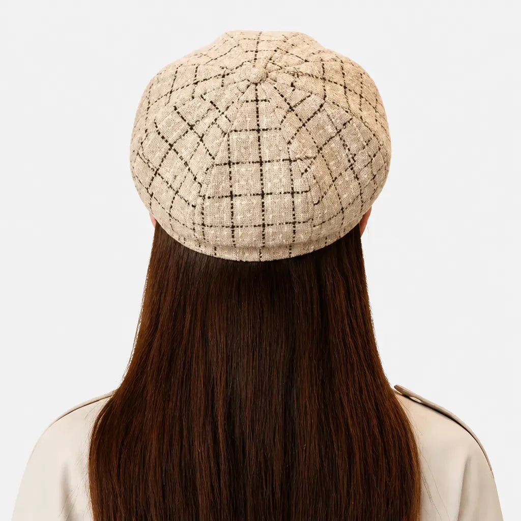La boîte à chapeaux Gavroche Casquette Femme - Ecossaise Octogonale Retro