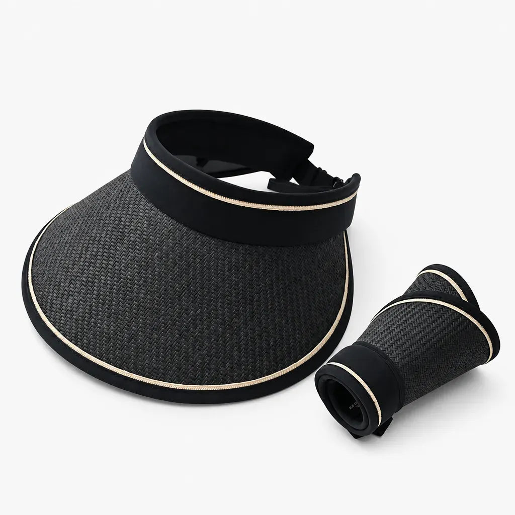 La boîte à chapeaux Visiere Paille Femme - Anti-UV Reglable Sans Calotte