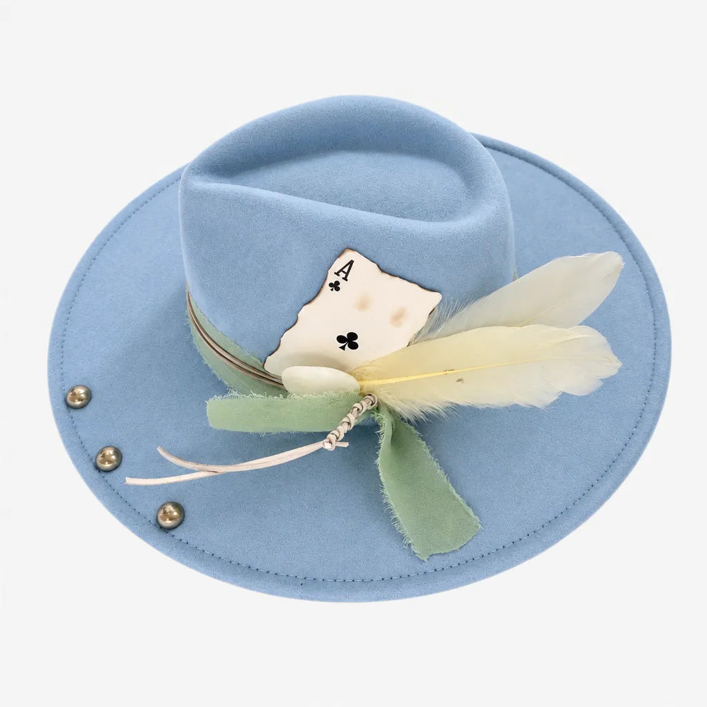 Chapeau Plume - Fedora Large Bord Retro Style Jazz et Western